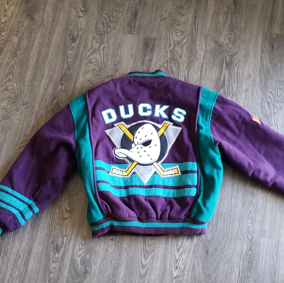 Vintage Jacket Mighty Ducks Letterman Jacket by Nutmeg 1990s sz Large fitted - Picture 7 of 8